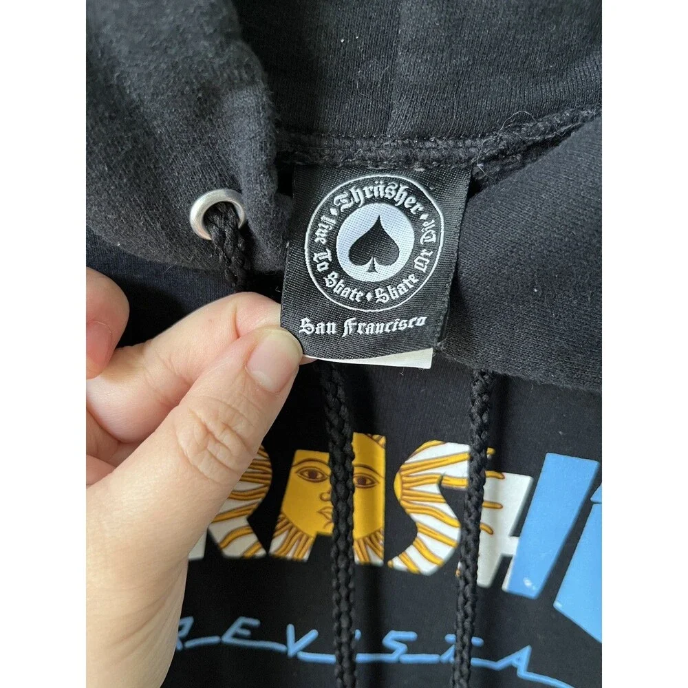 Thrasher Hoodie Sweatshirt Pullover Revista Argentina Black Size Small Skater - Picture 4 of 9